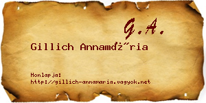 Gillich Annamária névjegykártya